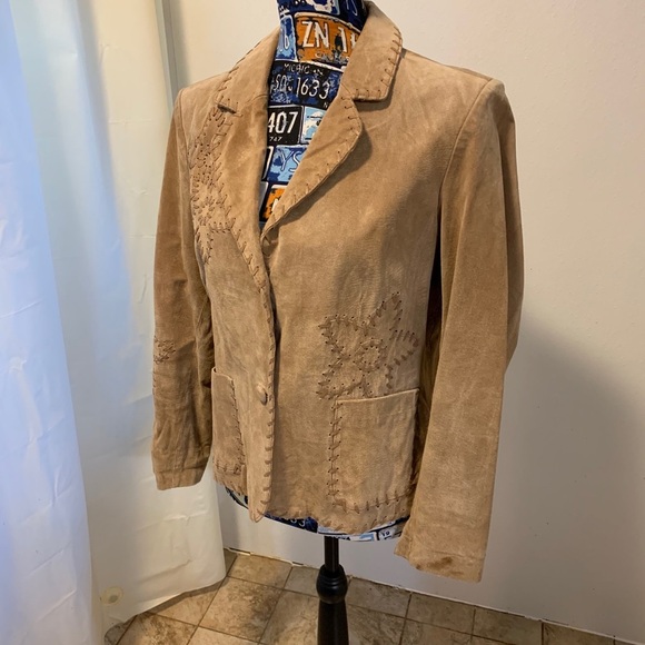 Leather Jacket with Leather Details and Accents - Picture 1 of 16